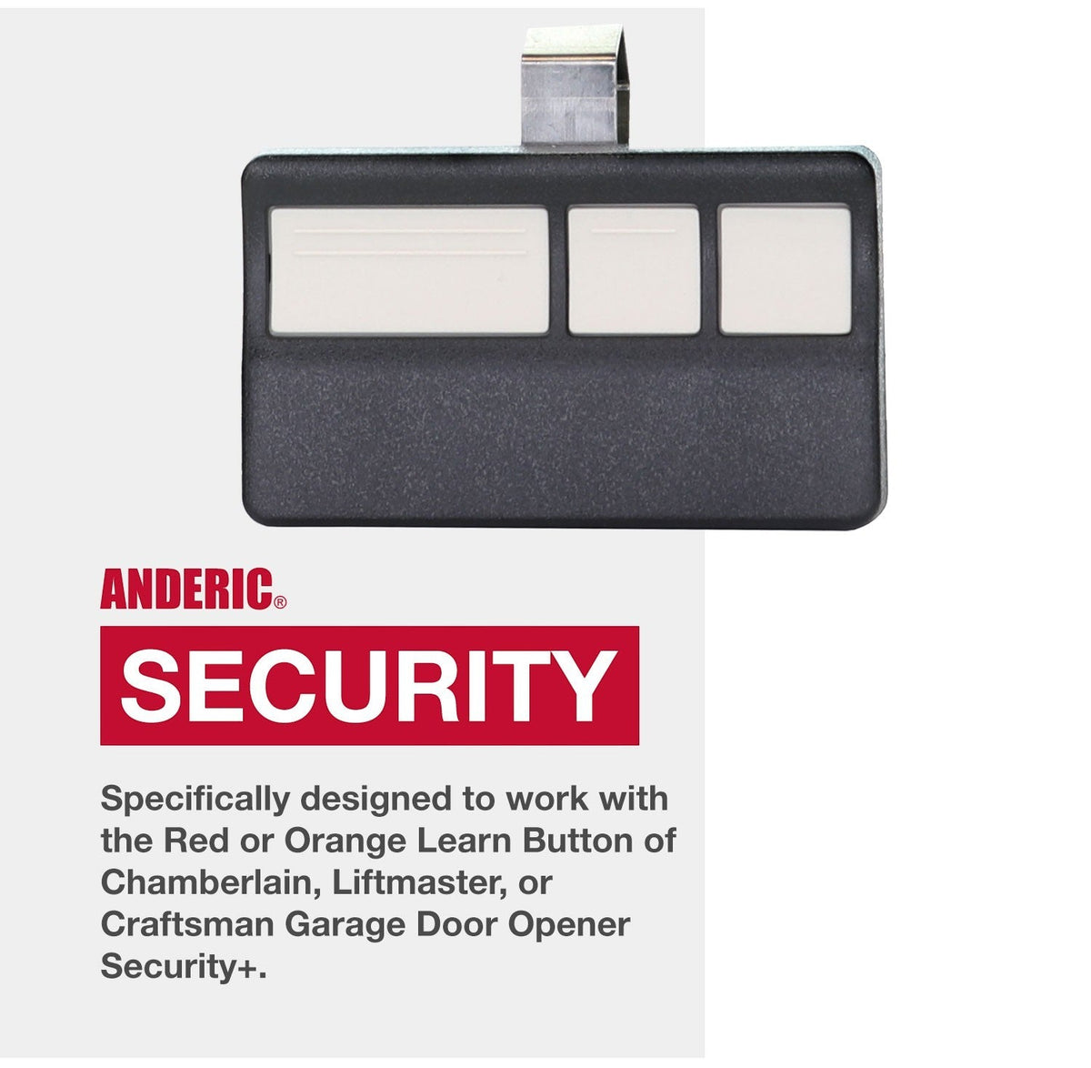 Anderic Substitute for AccessMaster 973LM 3-Button Vizor 390 MHz Garage Door Opener Remote Control [973LM]