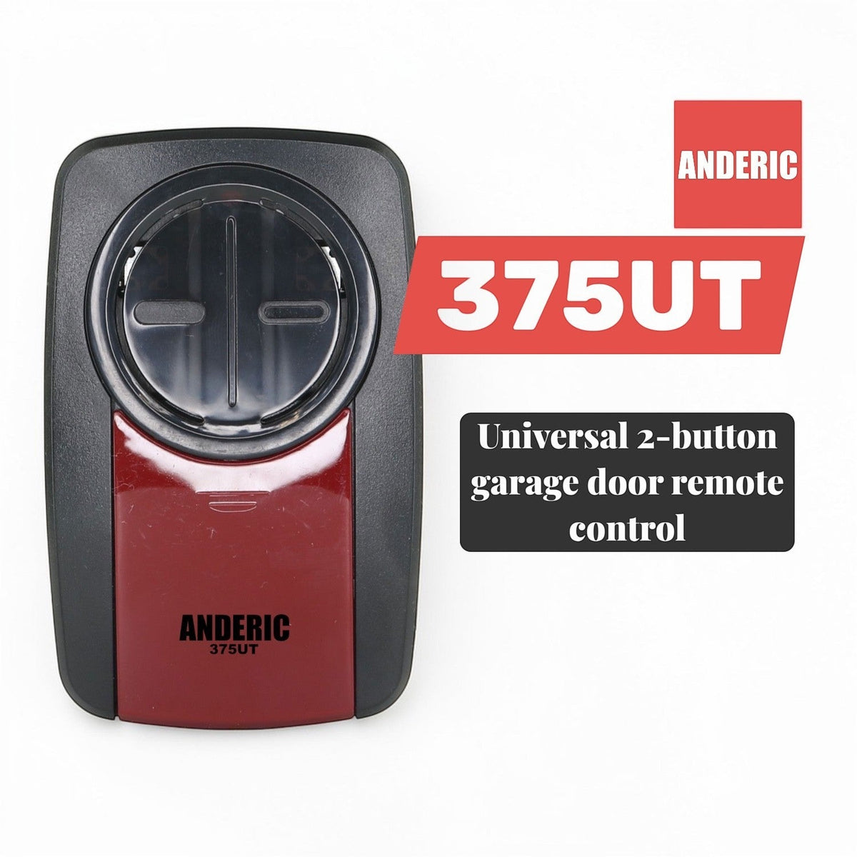 Anderic Substitute for Chamberlain KLIK3U-SS Universal Clicker with DIP Switch Pairing Garage Door Opener Remote Control [375UT-2button]