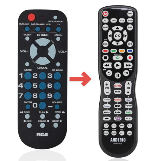 Anderic Substitute for RCA RCR504BZ 4-Device Universal Remote Control [RRU401]