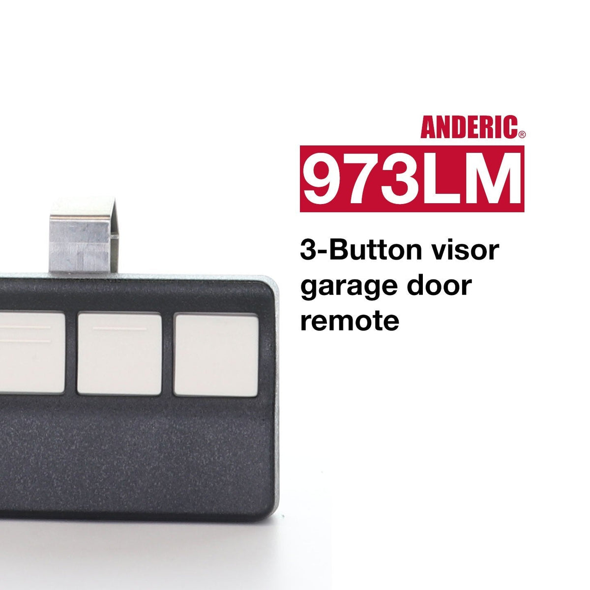 Anderic Substitute for AccessMaster 974LM / 94LM 4-button Vizor 390 MHz Garage Door Opener Remote Control [973LM]