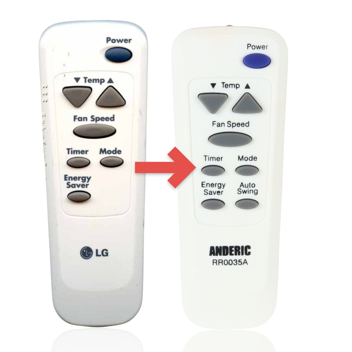 Anderic Substitute for LG 6711A20034E Air Conditioner Remote Control [RR0035A]