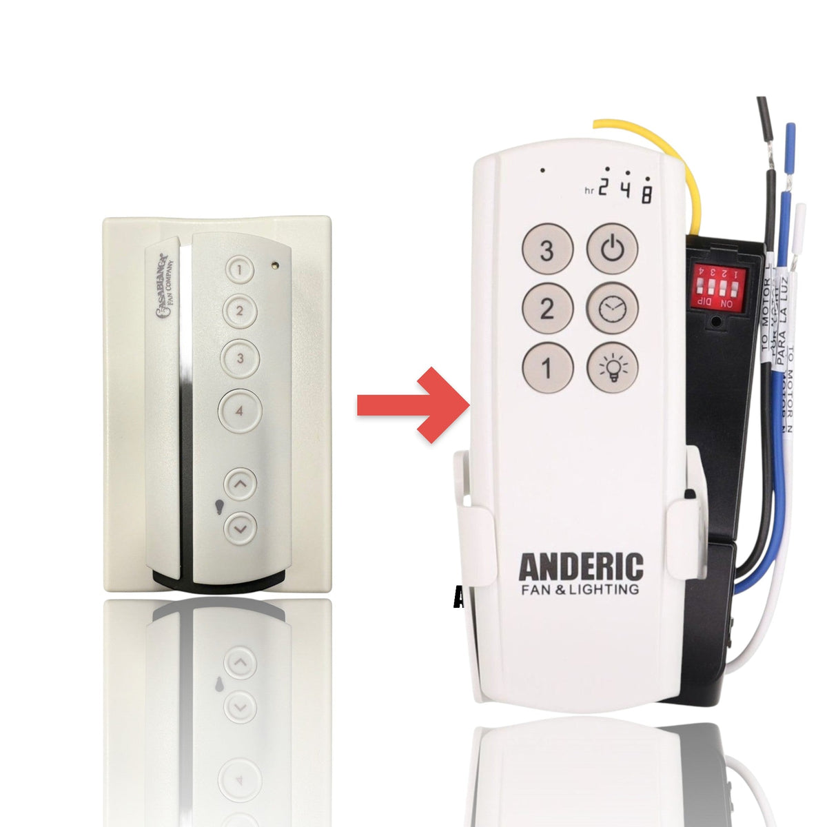 Anderic Substitute Kit for Casablanca Universal 4-Speed Ceiling Fan Remote Control Kit - 99019 [63T-AC83T-KIT]