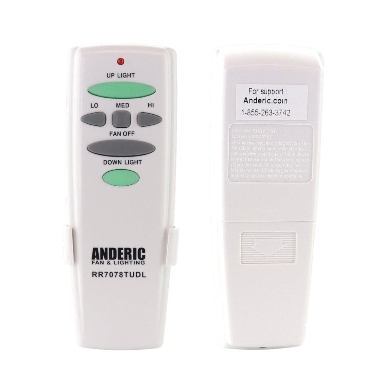 Anderic Substitute for Hunter IN2TX30 G0878-01 Ceiling Fan Remote Control [RR7078TUDLKIT]