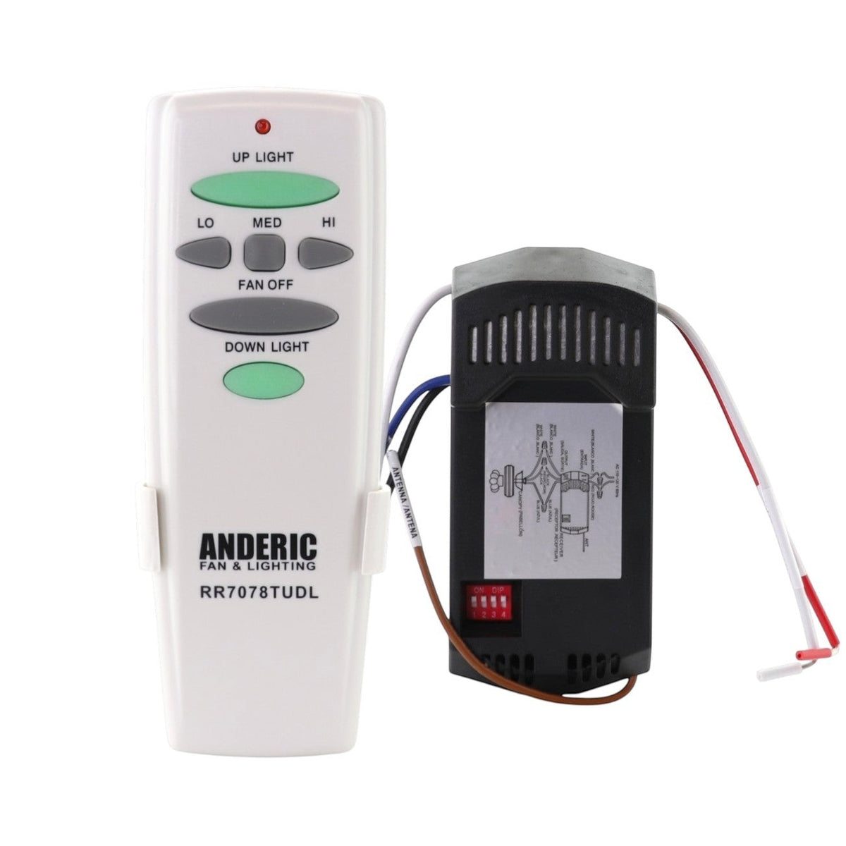 Anderic Substitute for Hunter IN2TX30 G0878-01 Ceiling Fan Remote Control [RR7078TUDLKIT]