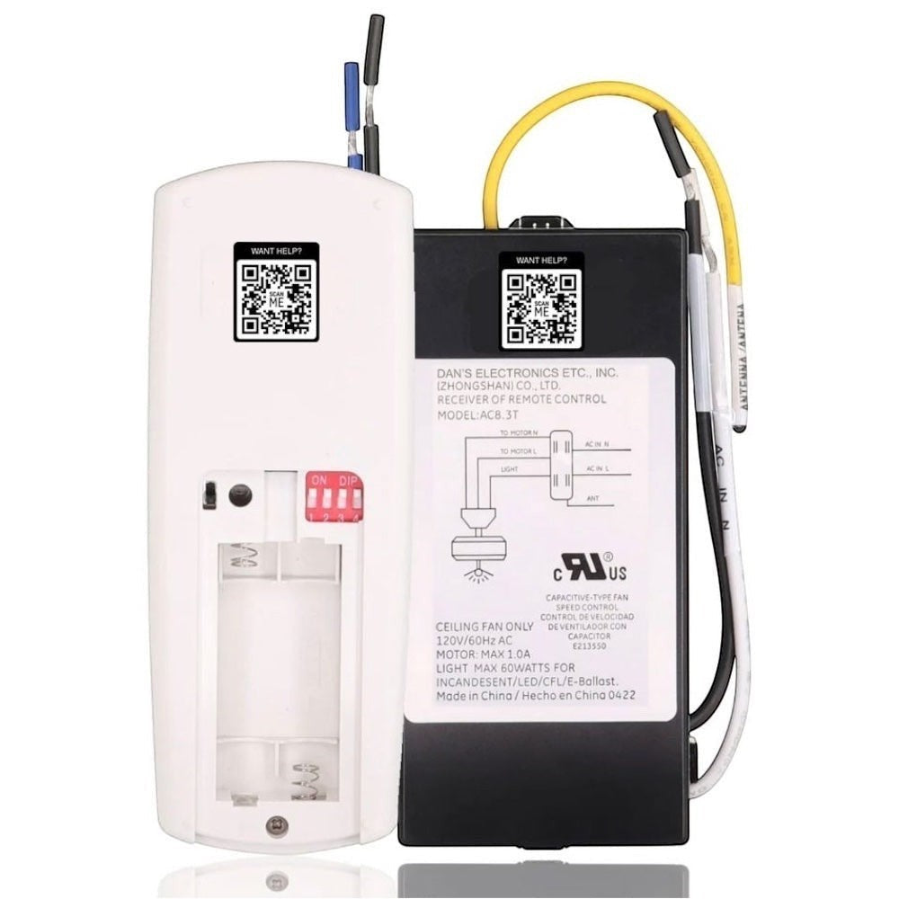 Anderic Substitute Kit for UC7218T Ceiling Fan Remote Control [63T-AC83T-KIT]