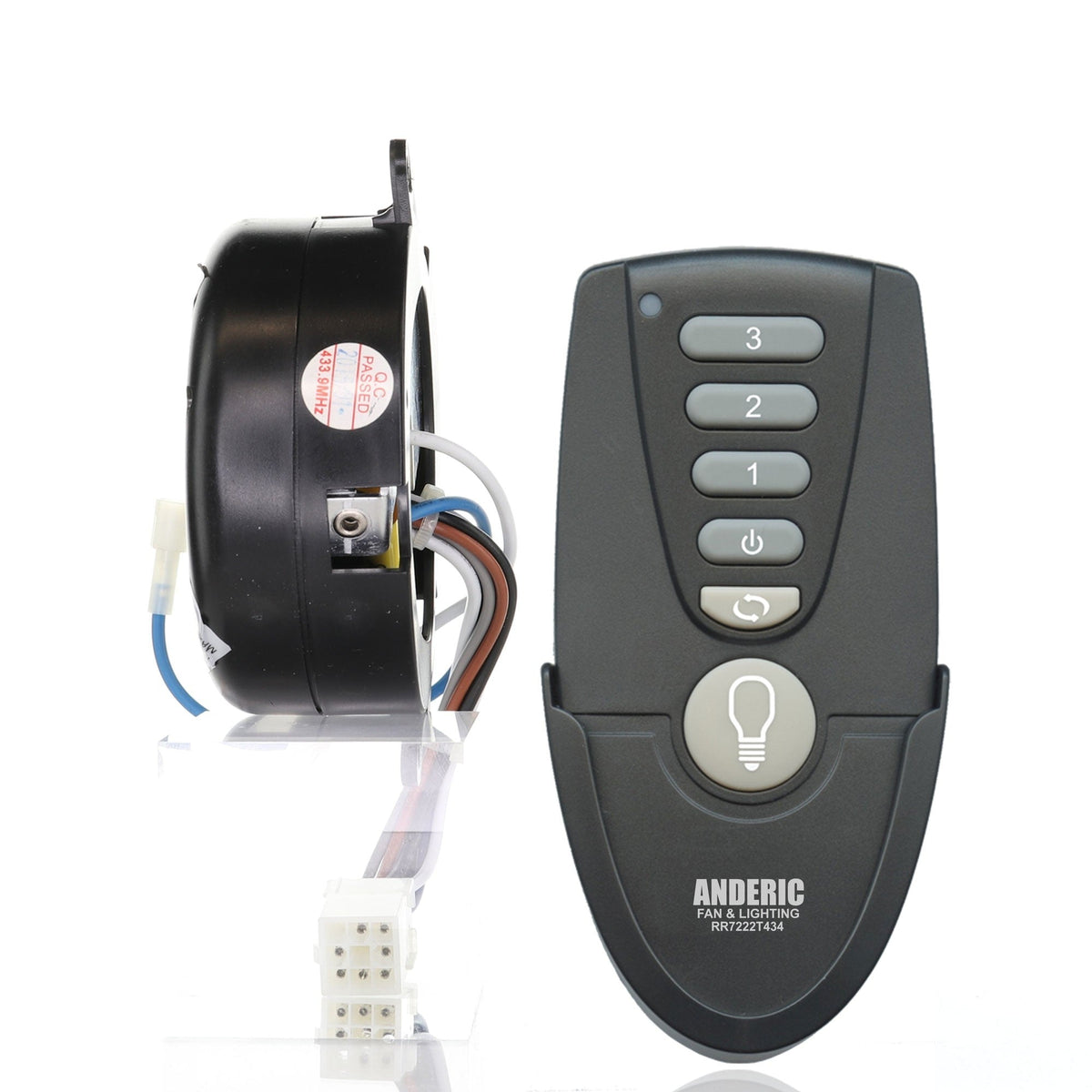 Anderic Substitute for Hunter 8511201 Ceiling Fan Receiver - 85112-01 [MR77A-RR7222T434-KIT]