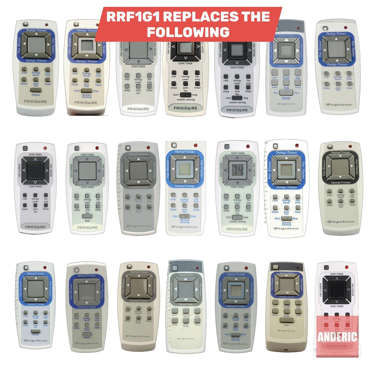 Anderic Substitute for Frigidaire 40537378 Air Conditioner Remote Control [RRFRIG01]