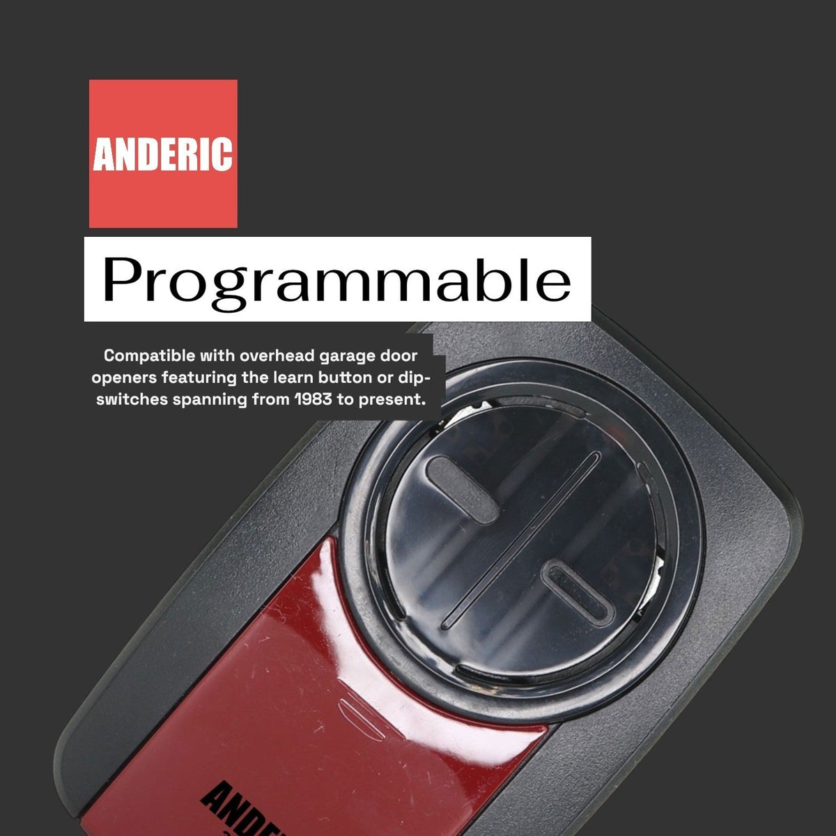 Anderic Substitute for Crusader M220 300MHZ 10 dip switch visor sized remote Garage Door Opener Remote Control [375UT-2button]