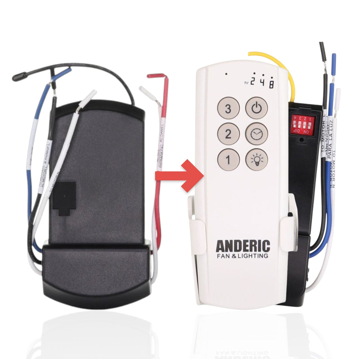 Anderic Substitute Kit for Hampton Bay MR181A-3 Ceiling Fan Receiver [63T-AC83T-KIT]