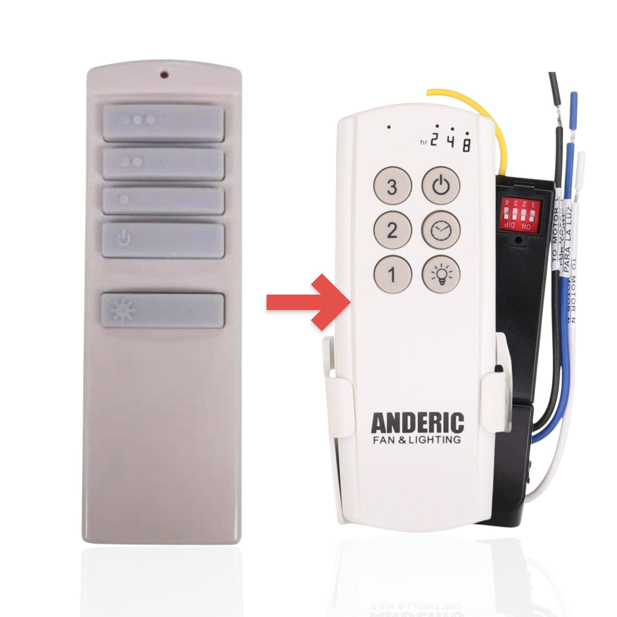 Anderic Substitute Kit for Harbor Breeze ZJF-RT01A Ceiling Fan Remote Control [63T-AC83T-KIT]