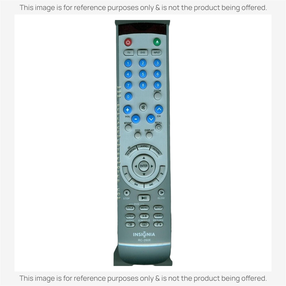 Anderic Substitute For Insignia RC260E TV/DVD Combo Remote Control - ES06195E [RMD10779]