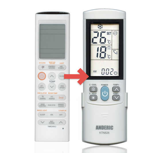 Anderic Substitute for LG AKB74375305 Air Conditioner Remote Control [KTN828]