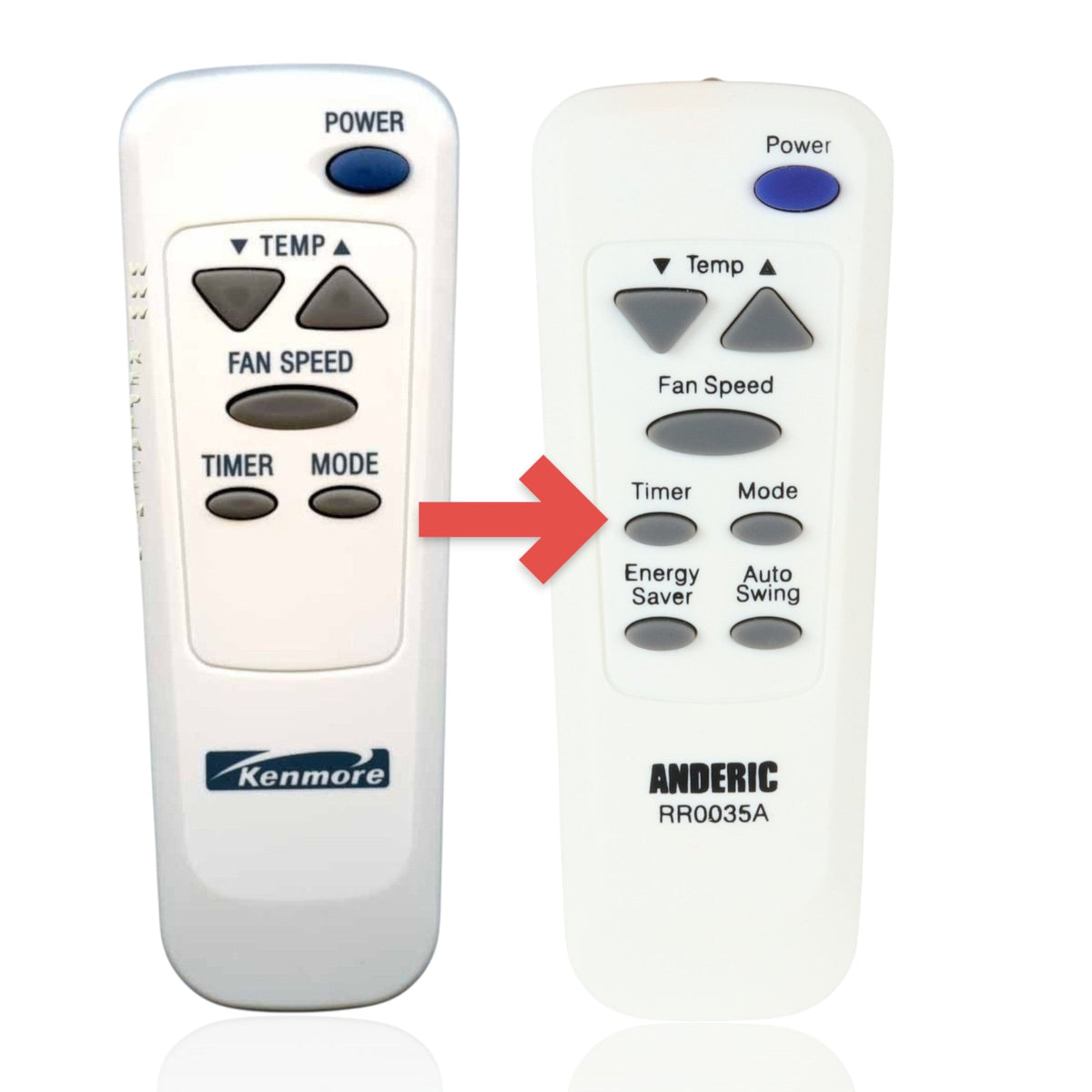 Anderic Substitute for LG 6711A20056T Air Conditioner Remote Control [RR0035A]