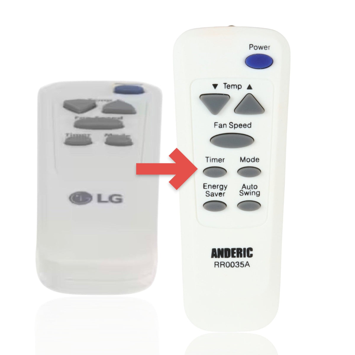 Anderic Substitute for LG 6711A20034J Air Conditioner Remote Control [RR0035A]