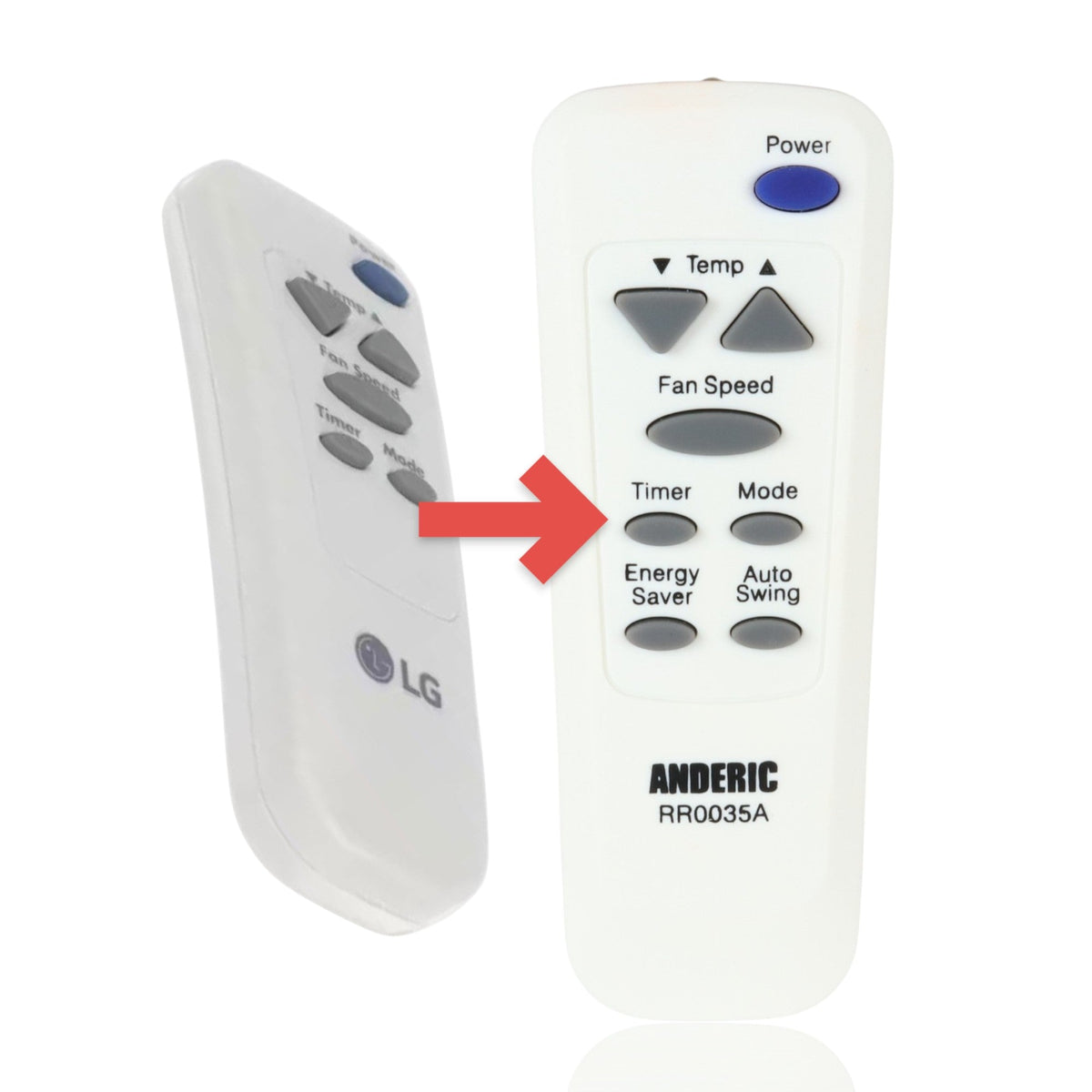 Anderic Substitute for LG AKB73016017 Air Conditioner Remote Control [RR0035A]