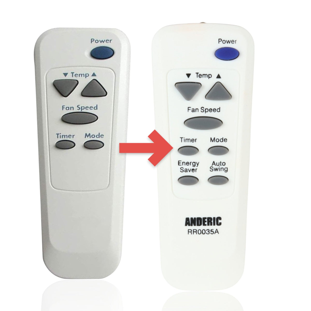 Anderic Substitute for LG 6711A20089K Comfort Aire Air Conditioner Remote Control [RR0035A]