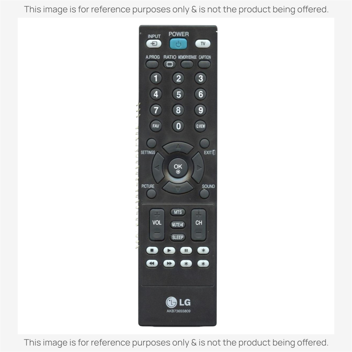 Substitute For LG AKB73655809 TV Remote Control [AKB76040302]