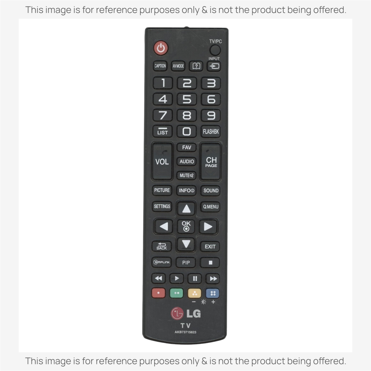 Substitute For LG AKB73715623 TV Remote Control [AKB76040302]