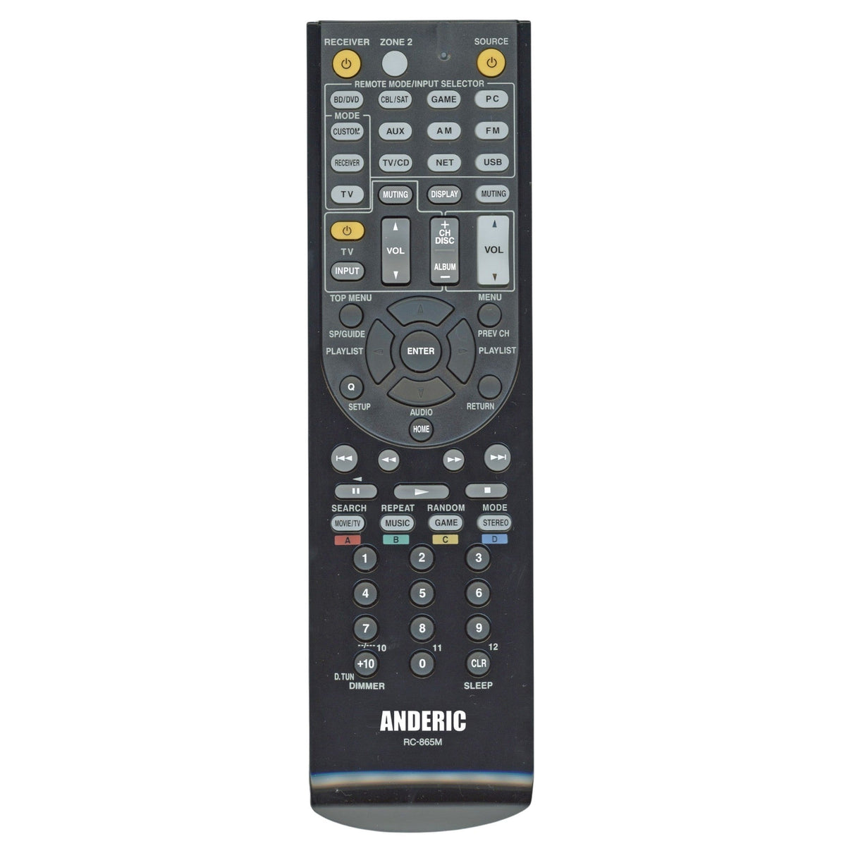 Anderic Substitute for Onkyo RC710M Receiver Remote Control RC-710M [RC865M]
