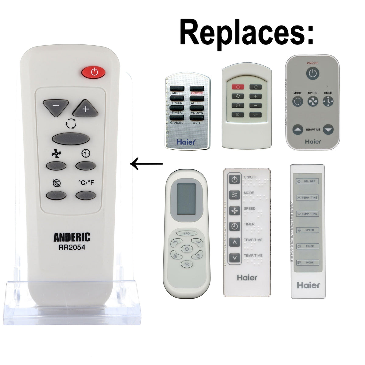 Anderic Substitute for Haier WJ26X23870 Portable Air Conditioner Remote Control [RR2054]