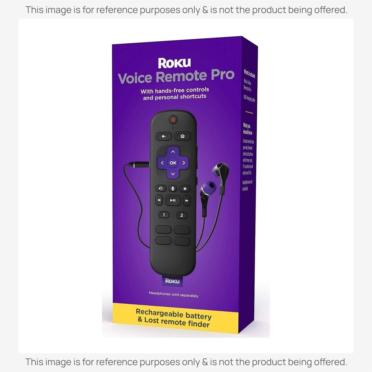 Anderic Substitute for Roku RC-S01R Voice Remote Pro Universal Streaming Remote Control [RCGZ1, NO HEADPHONE JACK, REMOTE FINDER, Rechargeable BATTERY]