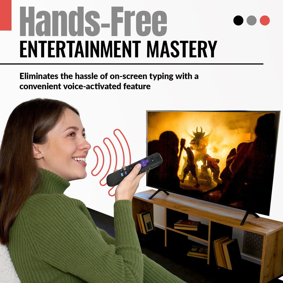 Anderic Substitute for Roku 3 RF Streaming Remote Control [RCGZ1, NO GAMING KEYS, HEADPHONE JACK]