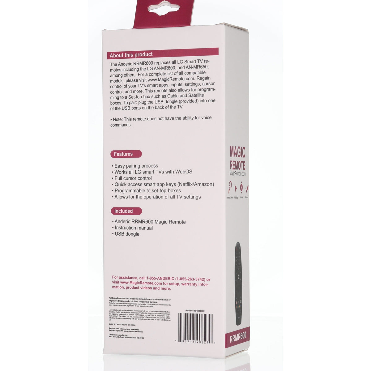 Anderic Substitute For LG AGF76578721 TV Remote Control [RRMR600,NO VOICE]