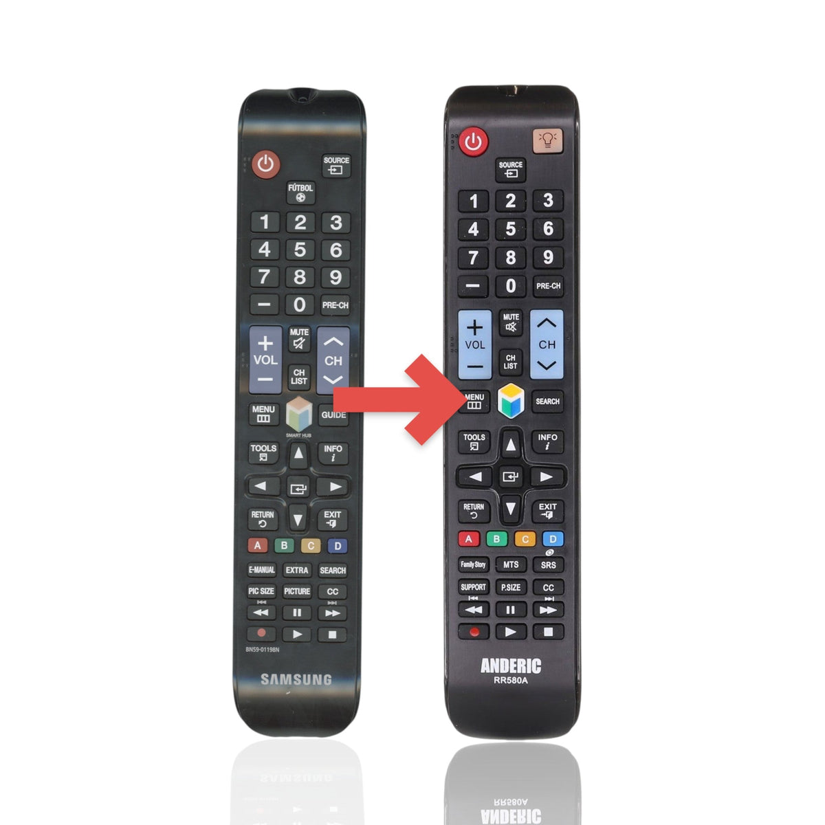 Anderic Substitute For Samsung BN59-01198N TV Remote Control | 2014 - BN5901198N [RR580A]