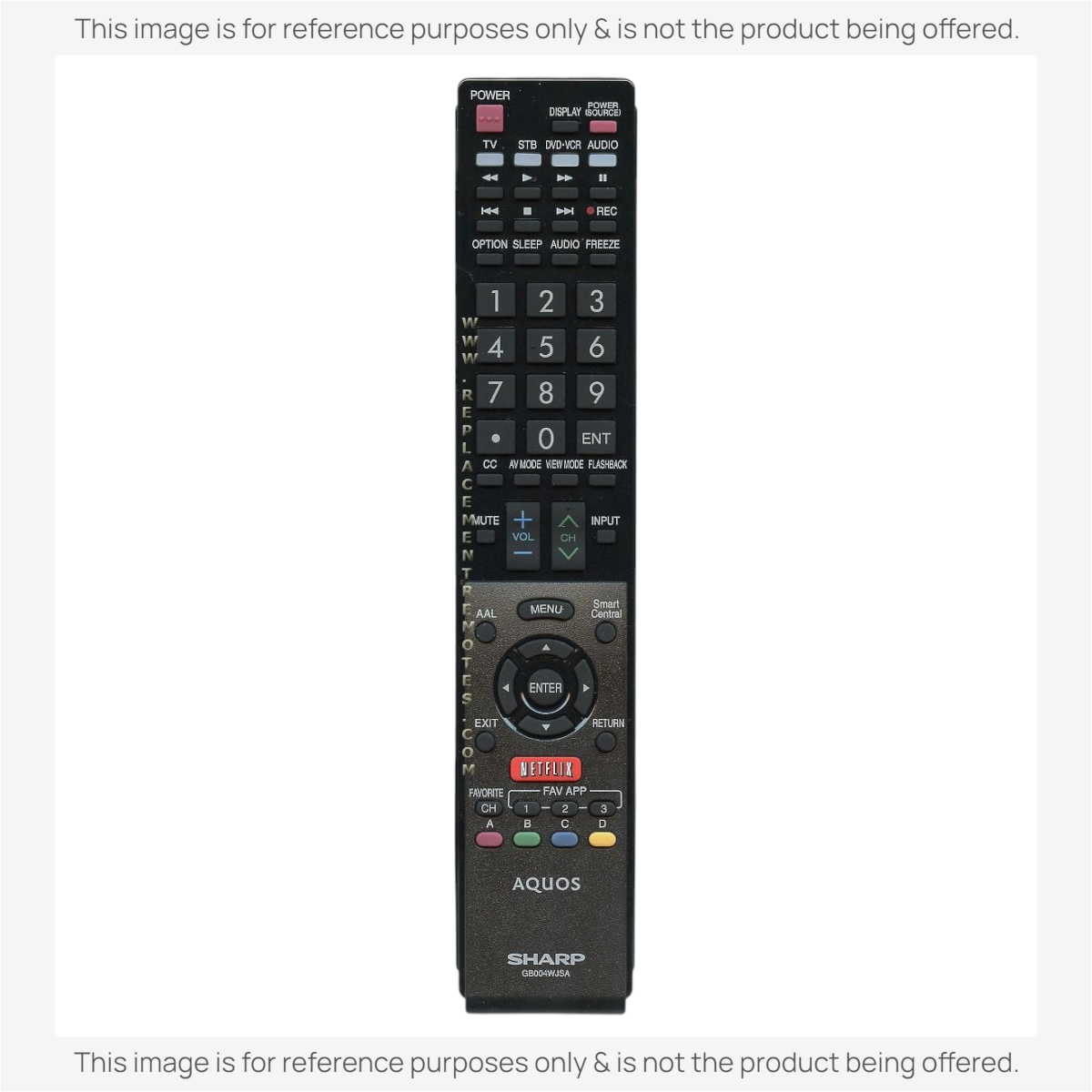 Anderic Substitute for Sharp GB004WJSA Aquos Smart TV Remote Control RRMCGB004WJSA [RRGB118WJSA]