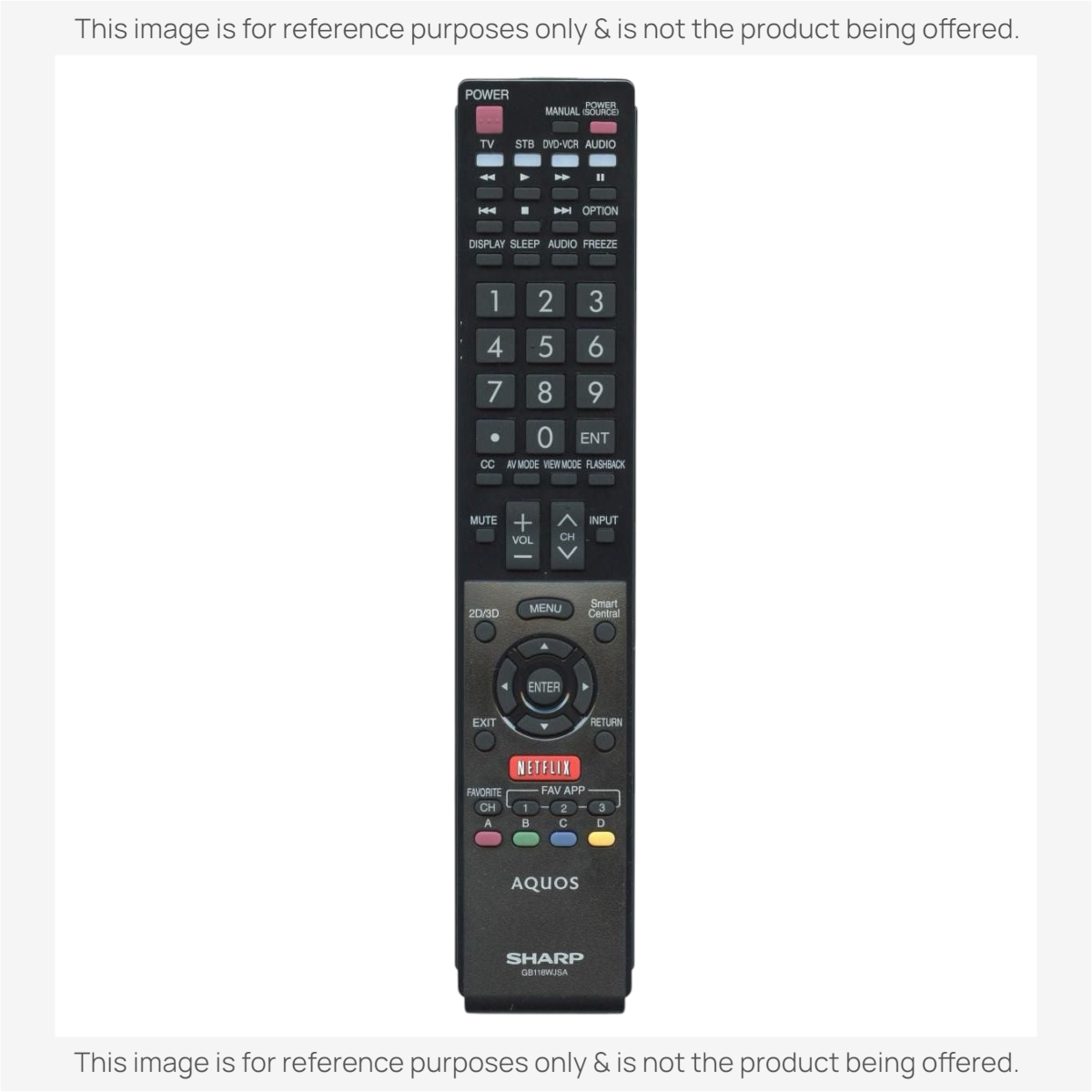 Anderic Substitute for Sharp GB118WJSA Aquos Smart TV Remote Control RRMCGB118WJSA [RRGB118WJSA]