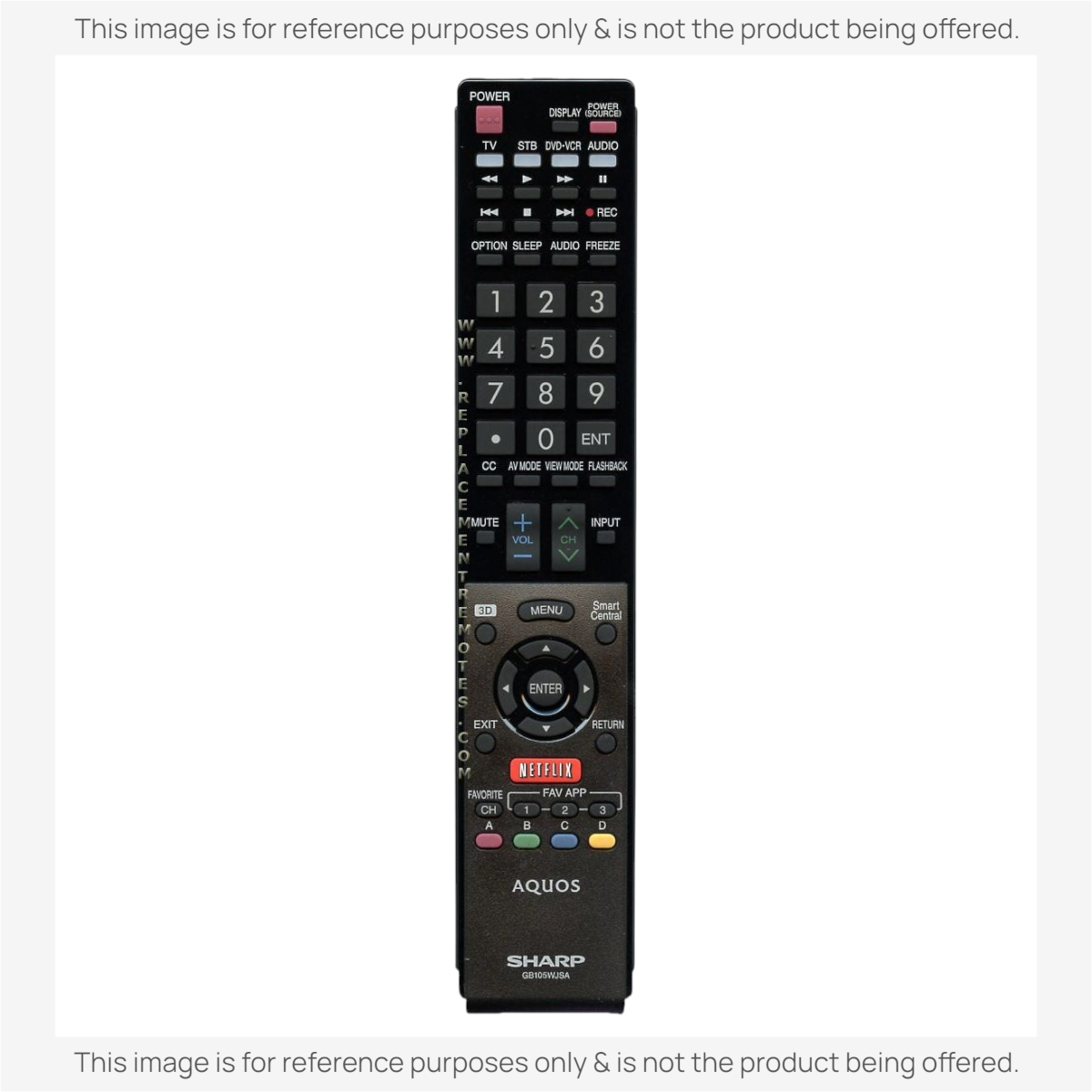 Anderic Substitute for Sharp GB105WJSA Aquos Smart TV Remote Control RRMCGB105WJSA [RRGB118WJSA]