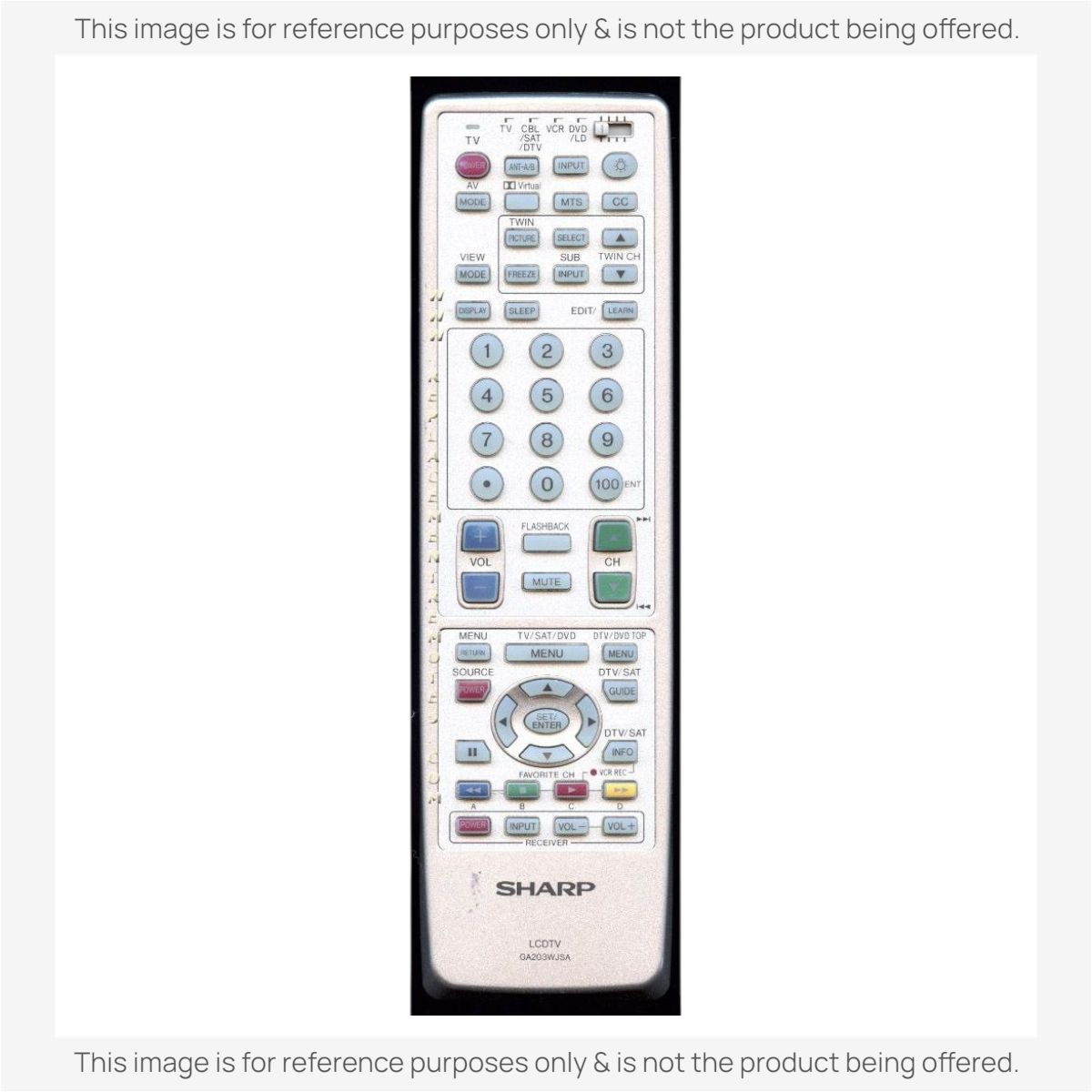 Anderic Substitute for Sharp GA203WJSA TV Remote Control [RRGB118WJSA]