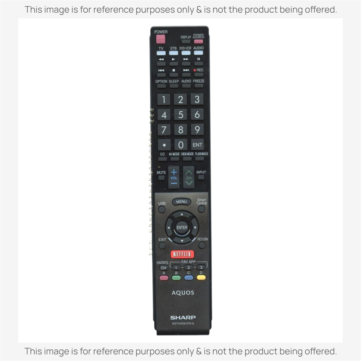 Anderic Substitute for Sharp 600154000579G TV Remote Control [RRGB118WJSA]