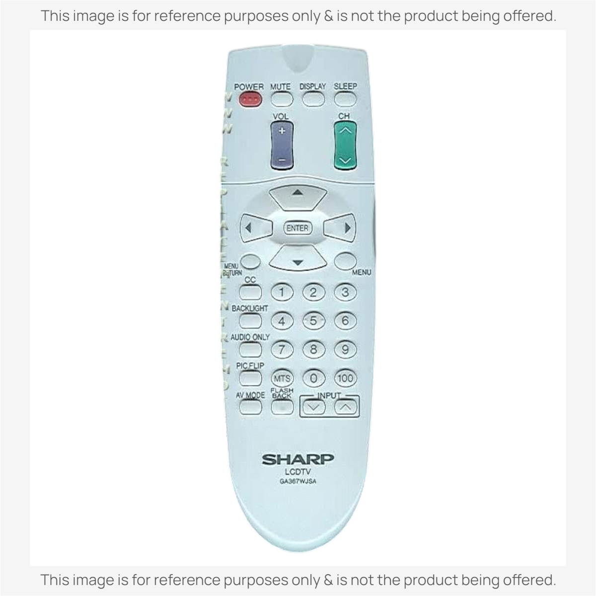 Anderic Substitute for Sharp GA367WJSA TV Remote Control [RRGB118WJSA]