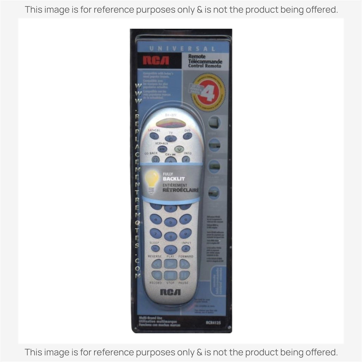 Anderic Substitute for RCA RCR412S 4-Device Universal Remote Control [RRU401]