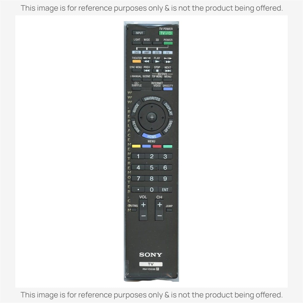 Anderic Substitute For Sony RM-YD038 TV Remote Control - RMYD038 [RRYD023]