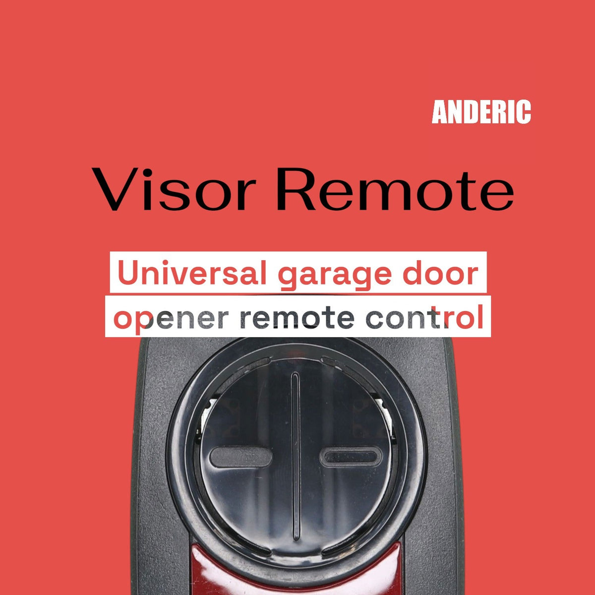 Anderic Substitute for Chamberlain KLIK5U-SS Universal Clicker with Learn button Garage Door Opener Remote Control [375UT-2button]