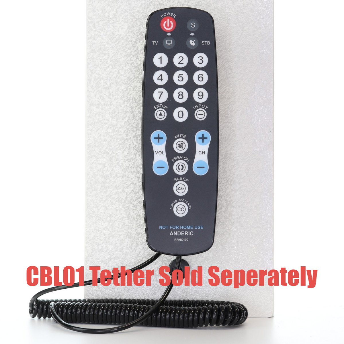 Anderic RRHC100 2-Device Universal Remote Control for Hospitality TV Cable Satellite STB with EzWipe Surface and Learning