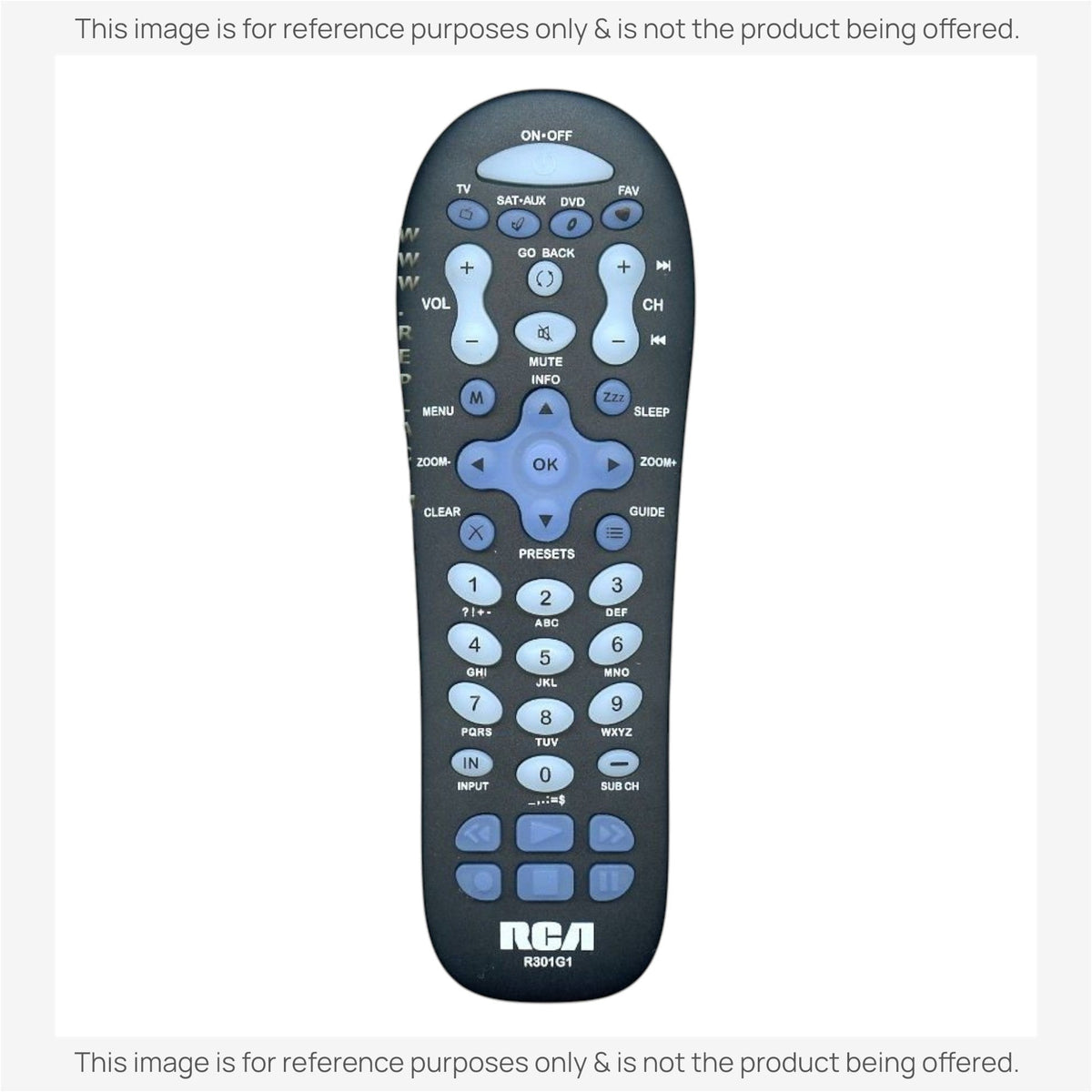 Anderic Substitute for RCA R301G1 3-Device Universal Remote Control [RRU401]