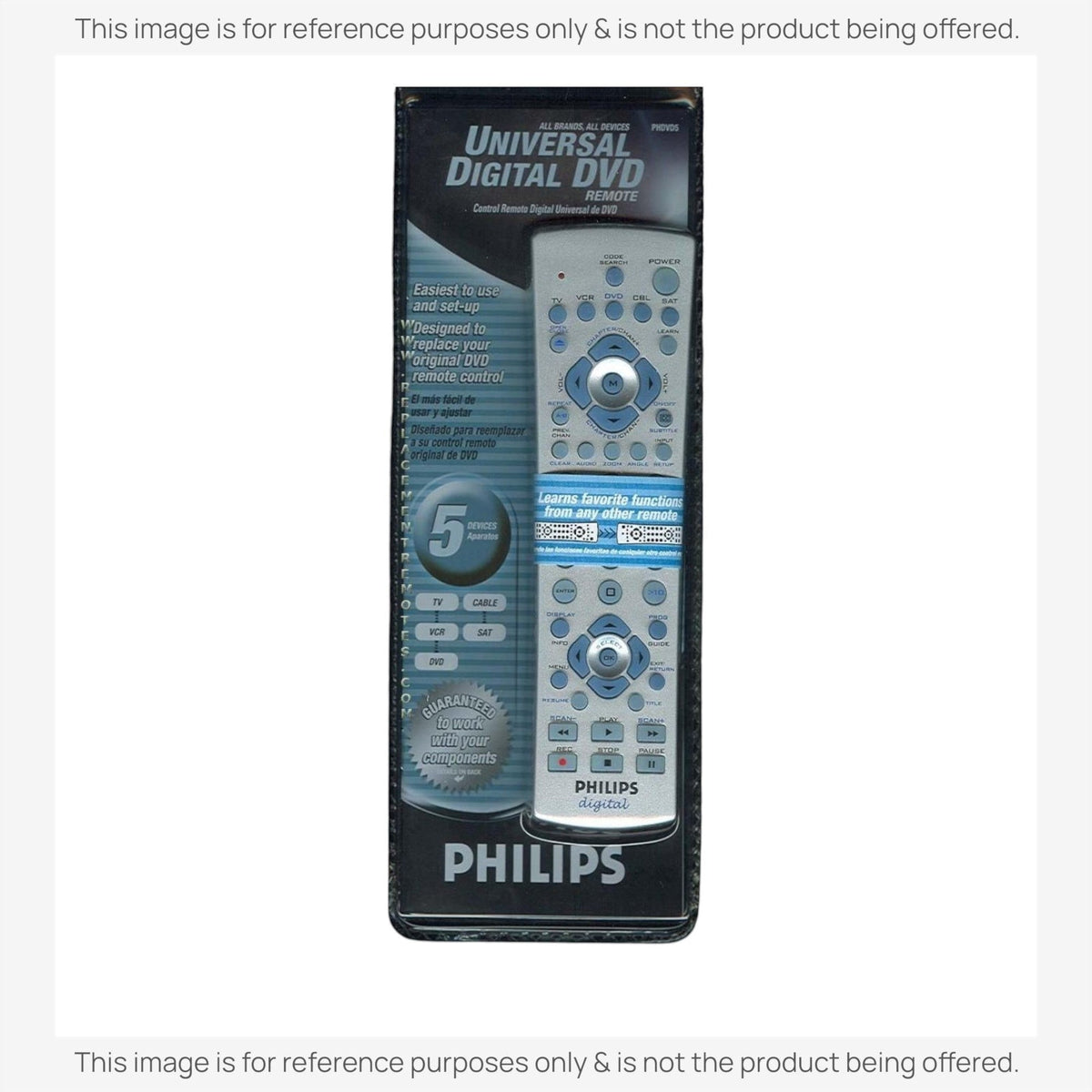 Anderic Substitute for Philips PHDVD5 5-Device Universal Remote Control [RRU401]