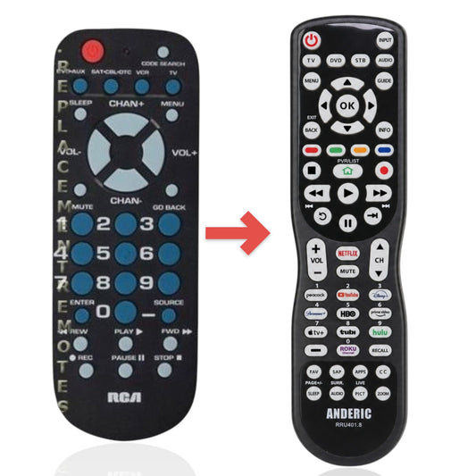Anderic Substitute for RCA RCR504BR 4-Device Universal Remote Control [RRU401]