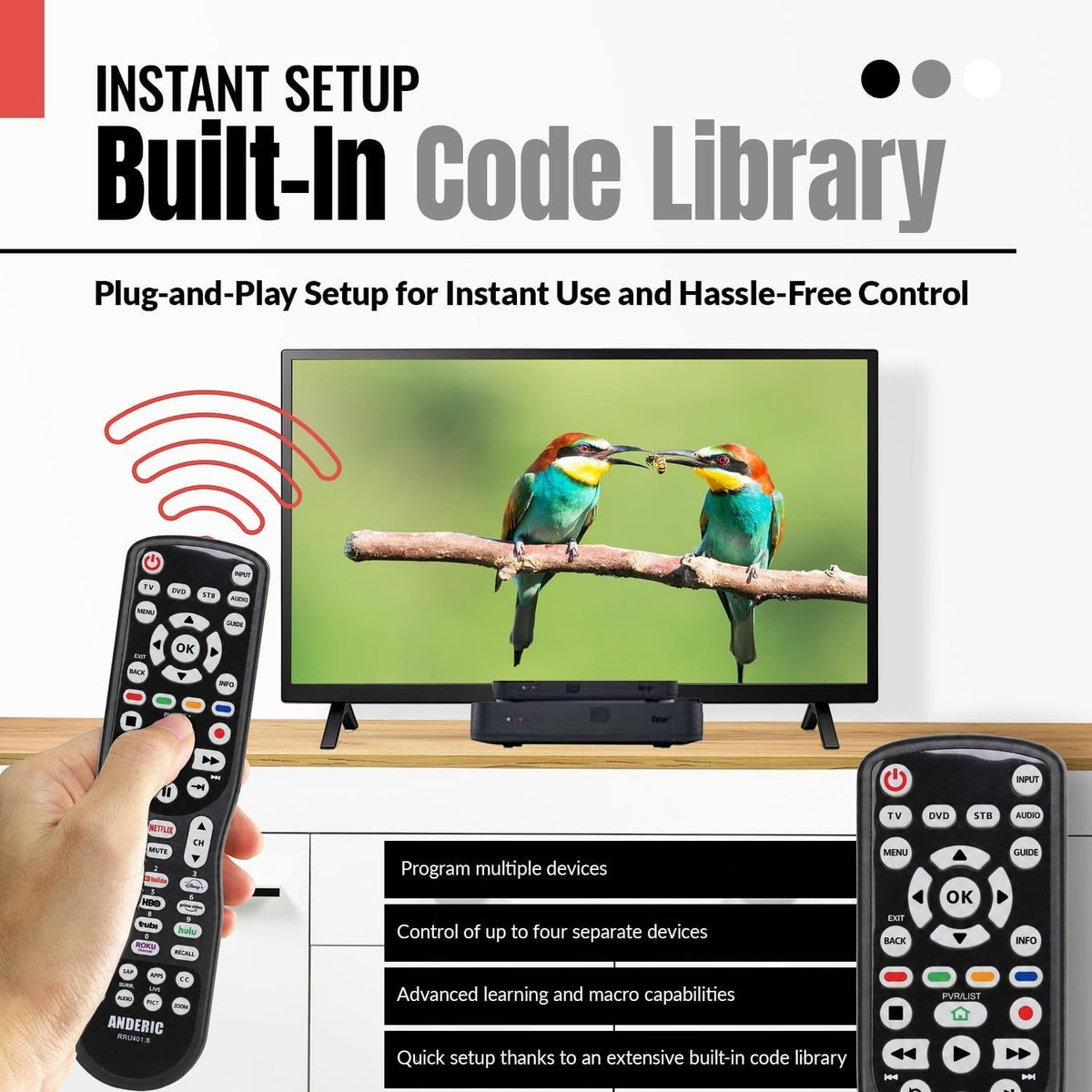 Anderic Substitute for Panasonic N2QAYB000294 TV Remote Control [RRU401-2680]