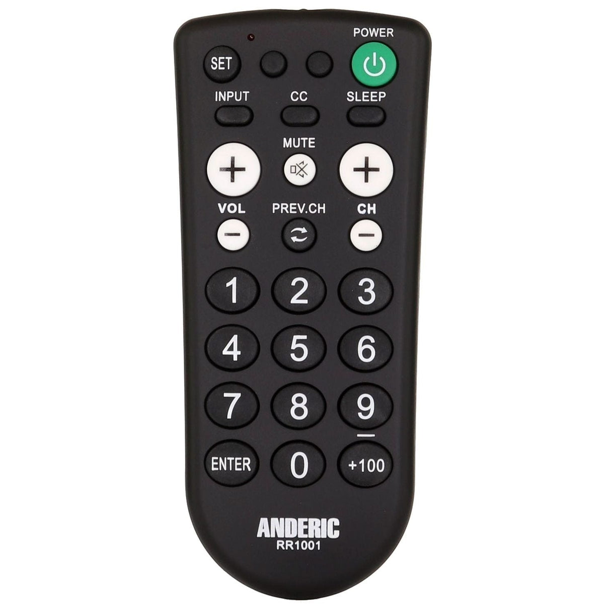 Anderic Substitute for Philips/Zenith ZN110 1-Device TV Universal Remote Control [RR1001]