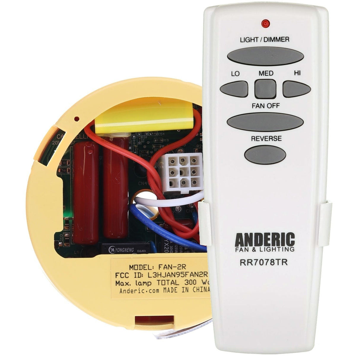 Anderic Substitute for Hunter 85112-04 Ceiling Fan Receiver [FAN2R-RR7078TR-KIT]