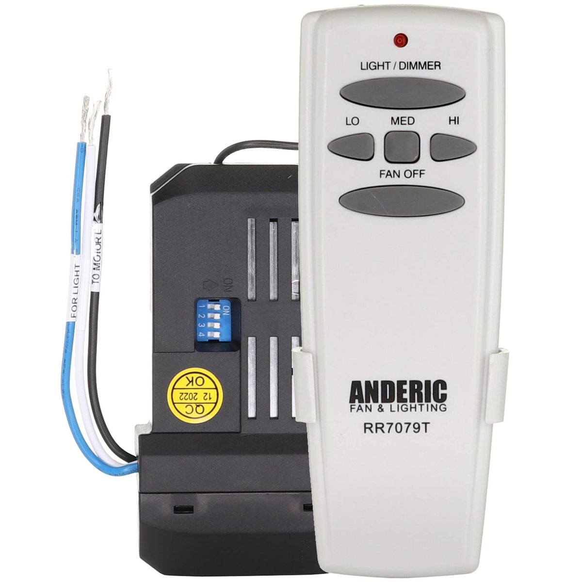 Anderic Substitute for Hampton Bay FAN28R HD5 KIT Ceiling Fan Remote Control Kit [RR7079TKIT]
