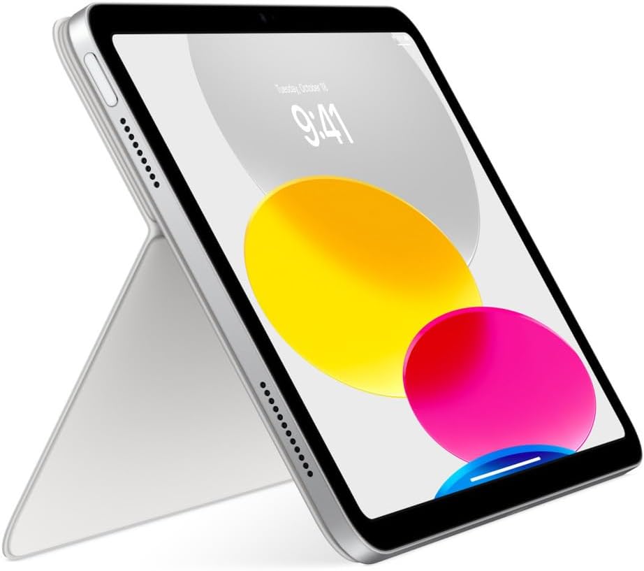 Apple Magic Keyboard Folio: iPad Keyboard and case for iPad (A16 and 10th Generation), Detachable Two-Piece Design that attaches magnetically, Built-in trackpad, US English – White