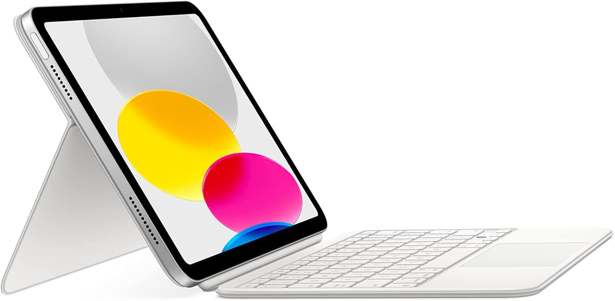 Apple Magic Keyboard Folio: iPad Keyboard and case for iPad (A16 and 10th Generation), Detachable Two-Piece Design that attaches magnetically, Built-in trackpad, US English – White