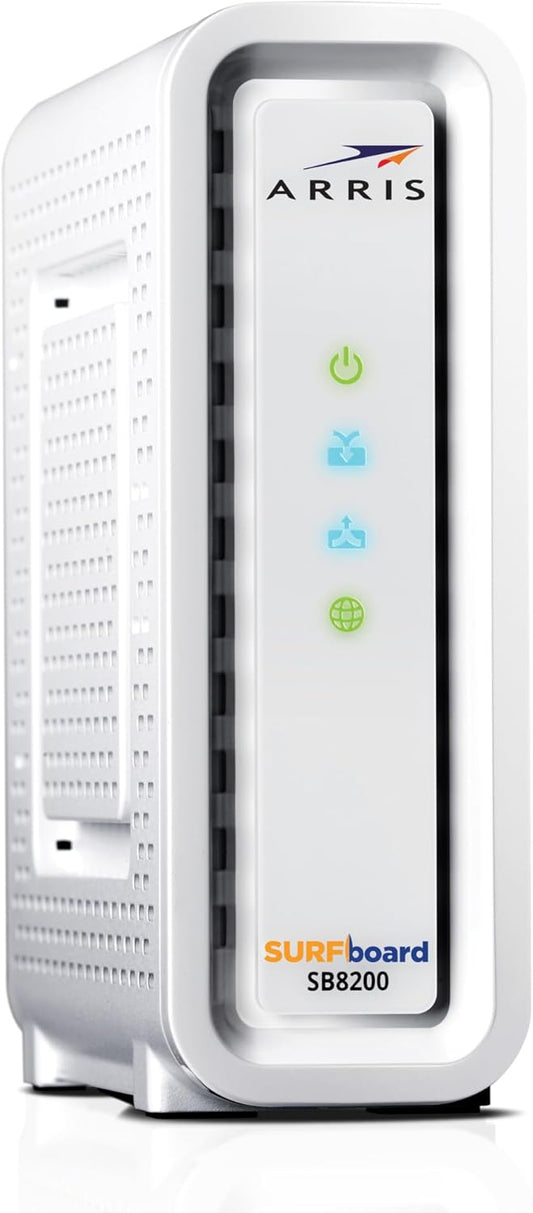 ARRIS (SB8200-RB) - Cable Modem - Fast DOCSIS 3.1 32x8 Gigabit Cable Modem , Approved for Comcast Xfinity, Cox, Charter Spectrum, & more | 1 Gbps Max Internet Speed, 4 OFDM Channels - Renewed