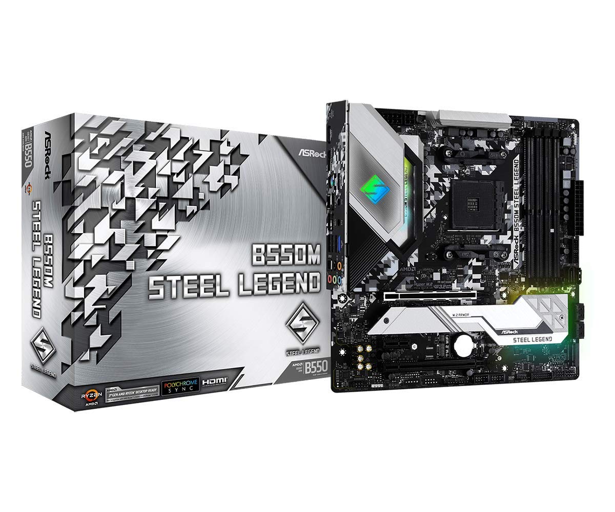 ASRock B550M-HDV Socket AM4 Micro-ATX Motherboard, Supports AMD Ryzen 5000/4000/3000 Series Processors, DDR4 4733+(OC), PCIe 4.0, Gigabit LAN