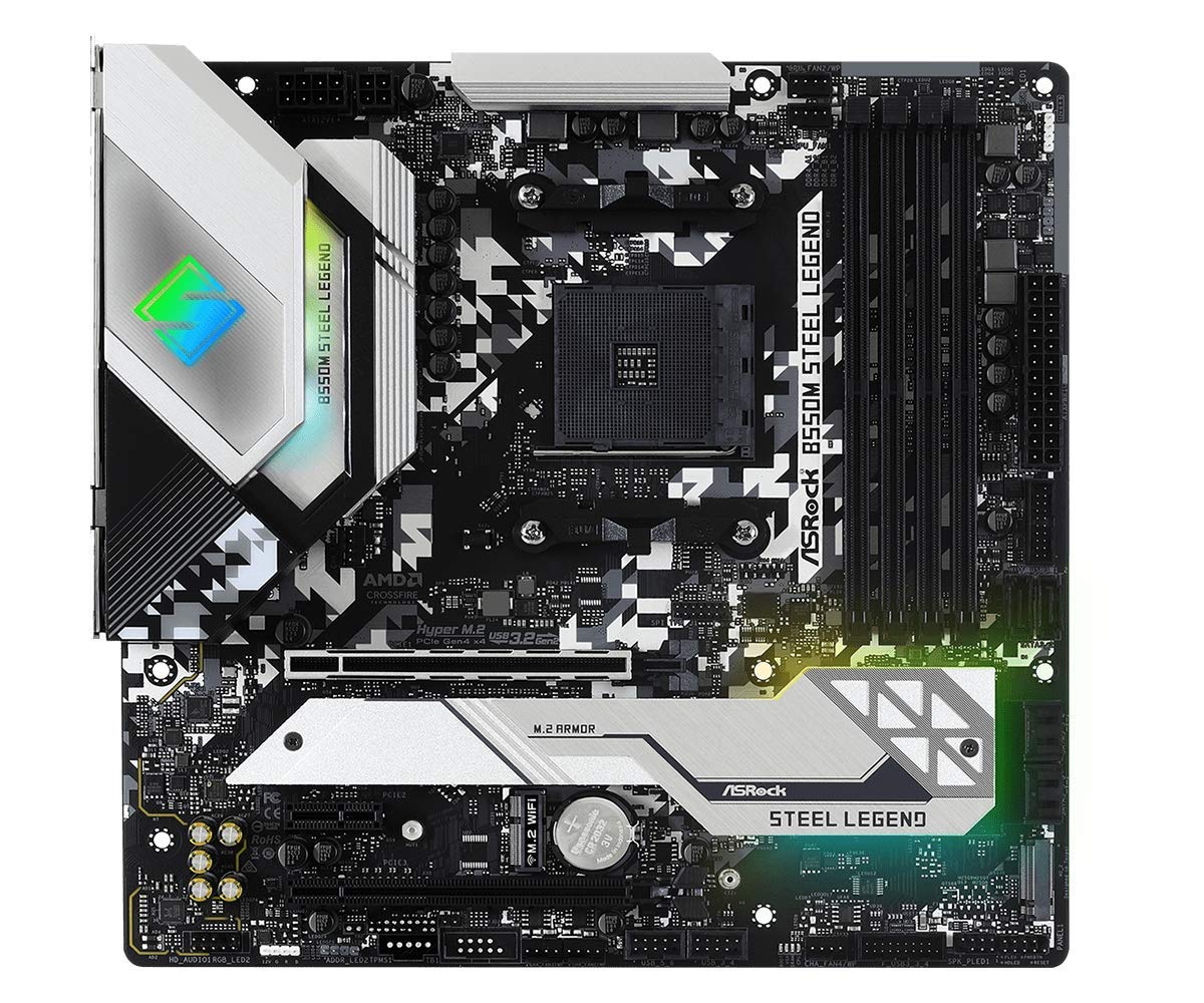 ASRock B550M-HDV Socket AM4 Micro-ATX Motherboard, Supports AMD Ryzen 5000/4000/3000 Series Processors, DDR4 4733+(OC), PCIe 4.0, Gigabit LAN